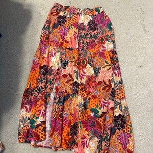 Floral Patchwork Midi Skirt